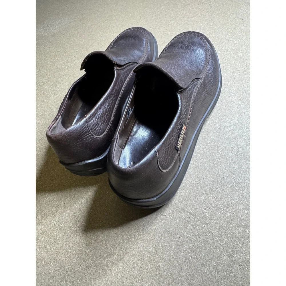 Mephisto Mens Brown Leather Slip On Loafers Walking Shoes Made in France Size 11